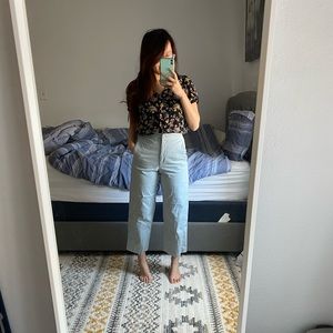 Wide Leg Babaton Spray Blue Pants